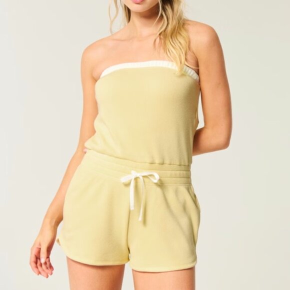 Gilly Hicks by Hollister - Soft Strapless Romper in Butter Yellow - Picture 3 of 4